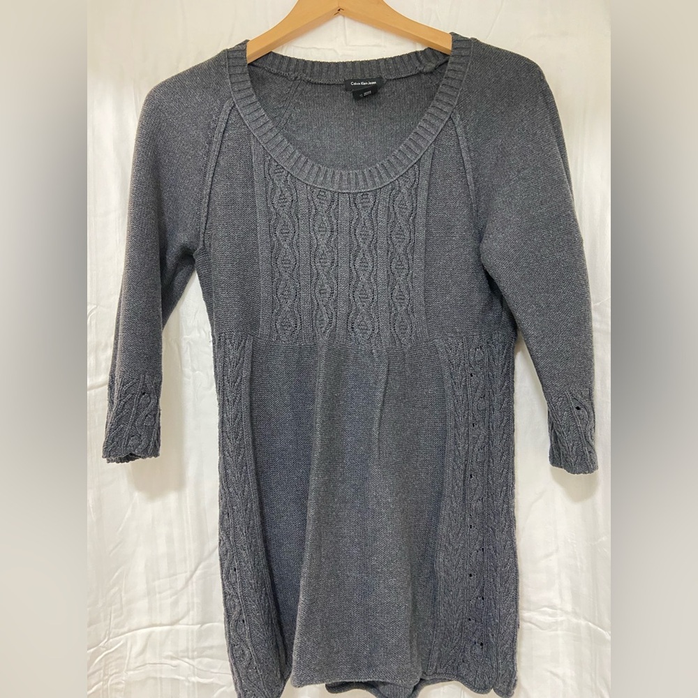Calvin Klein Jeans 100% Cotton Charcoal Knit Top